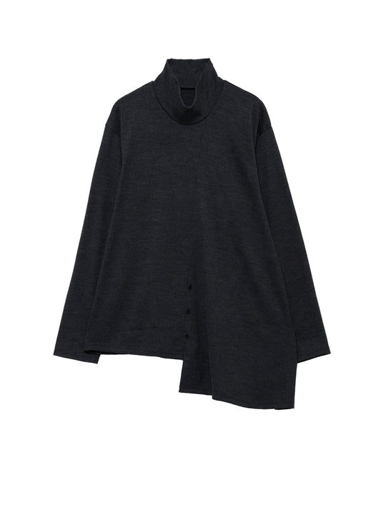 MILLED SINGLE JERSEY RE DIAGONAL HIGH NECK LONG SLEEVE
