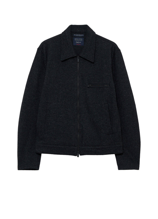 WOOL COMBED YARN SINGLE JERSEY RE ZIP BLOUSON