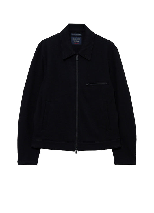 WOOL COMBED YARN SINGLE JERSEY RE ZIP BLOUSON