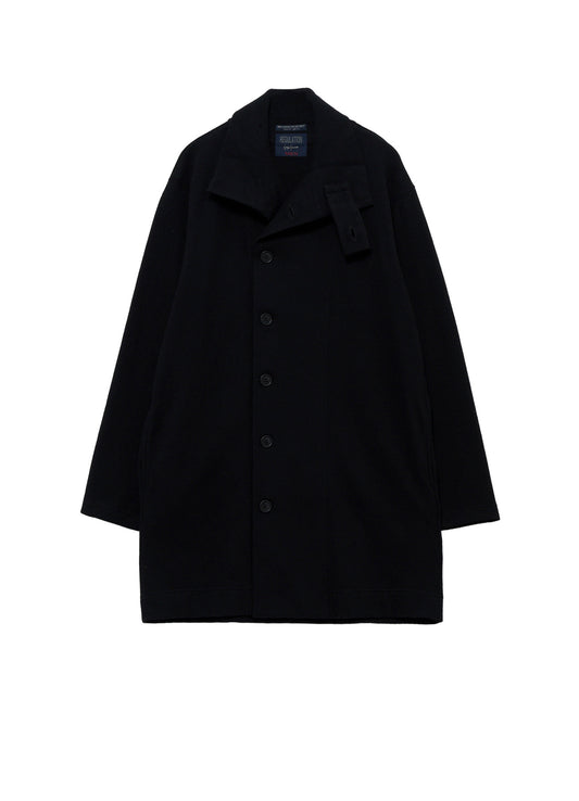 WOOL COMBED YARN SINGLE JERSEY RE HIGH NECK LONG COAT