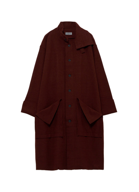 WOOL RING SOFT TAB DESIGN COLLAR COAT