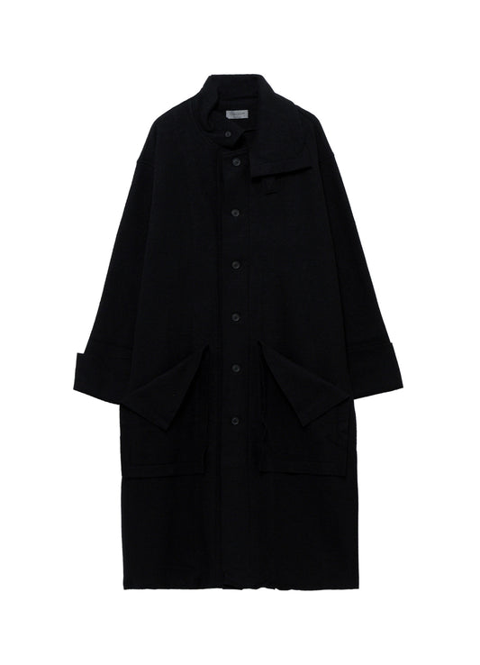 WOOL RING SOFT TAB DESIGN COLLAR COAT