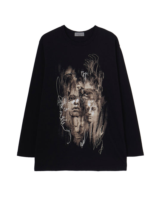 COTTON SINGLE JERSEY ROUND NECK LONG SLV/ PT-B