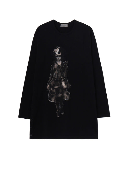 COTTON SINGLE JERSEY SIDE SLIT LONG SLEEVE PT