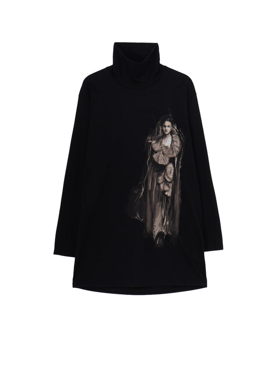 COTTON SINGLE JERSEY TURTLE NECK LONG SLEEVE/ PT