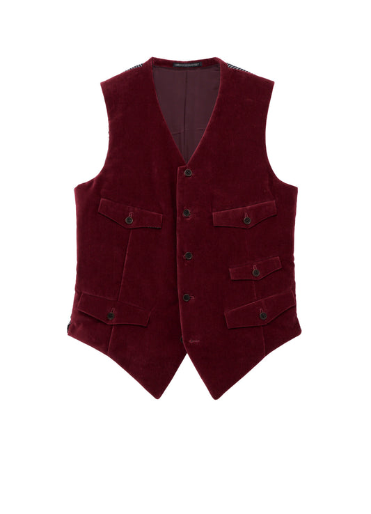 COTTON VELVETEEN CORDUROY 5P PADDED VEST