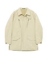 COTTON HEMP BACK SATIN PADDED ZIP BLOUSON