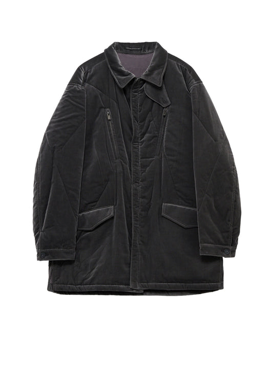 GREY VELVET PADDED BLOUSON
