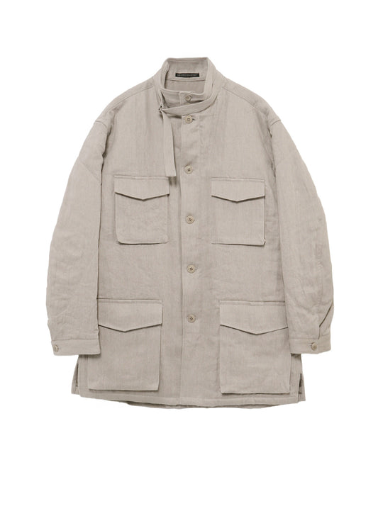 10OZ DENIM LINEN PADDED ARMY BLOUSON