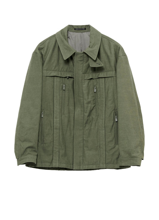 SLUB SATIN PADDED YOKE BLOUSON