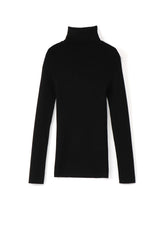 STANDARD WOOL PLAIN SIDE STITCH WASHABLE SHORT TURTLE NECK KNIT