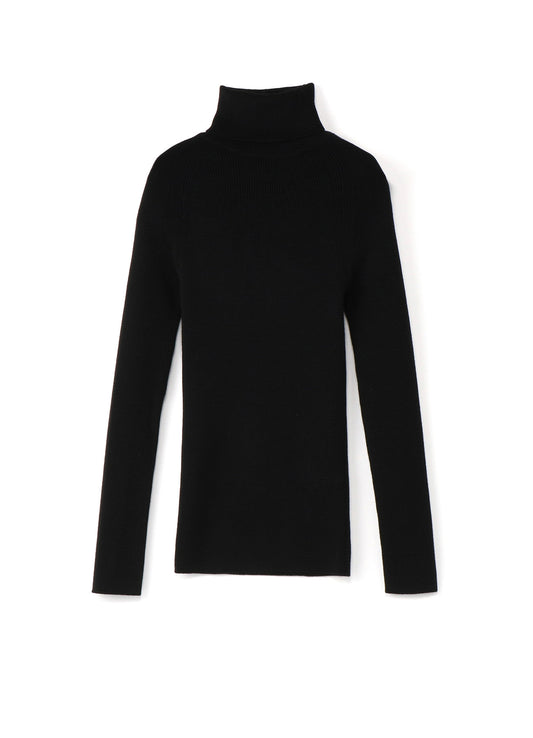 STANDARD WOOL PLAIN SIDE STITCH WASHABLE SHORT TURTLE NECK KNIT
