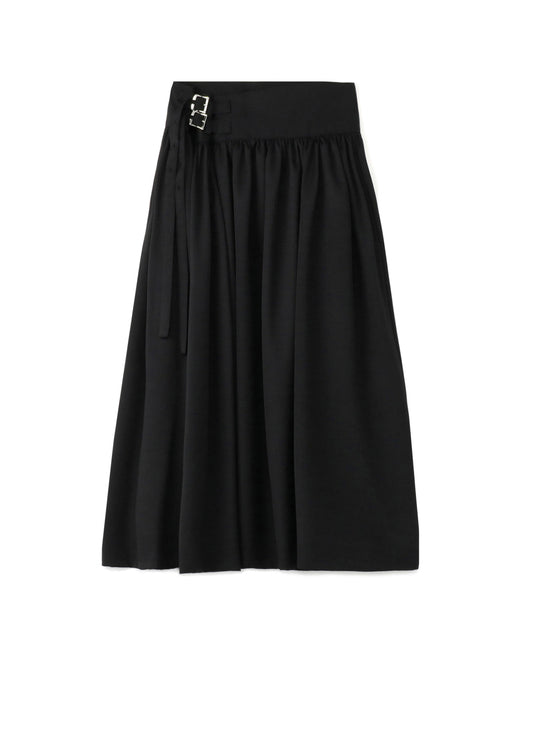 STANDARD WOOL GABARDINE LONG GATHERED SKIRT