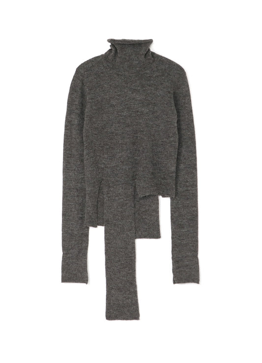LIMI feu×HIROTTON MOHAIR BRUSHED RIB-KNIT CARDIGAN