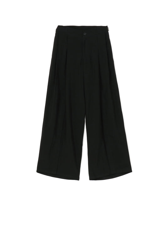 Ly/Cu Gabardine A Open Front Hem Wide Pants