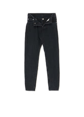 Black Denim Front Open Design Pants