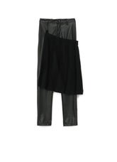 Synthetic Leather Pleats Combination Pants B