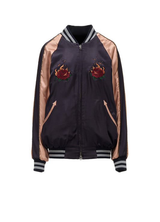 LIMI feu×HIROTTON SATIN+VELVETEEN COMBINATION REVERSIBLE BLOUSON