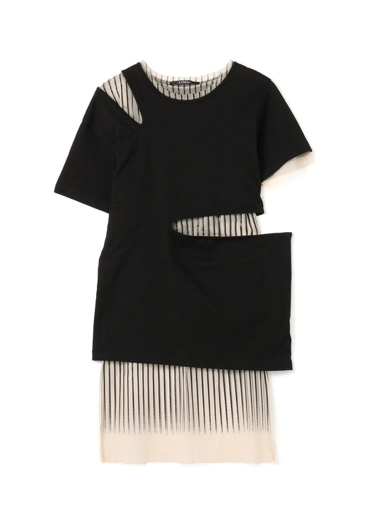 40/2C Soft PS+Stripe Print Layered T B