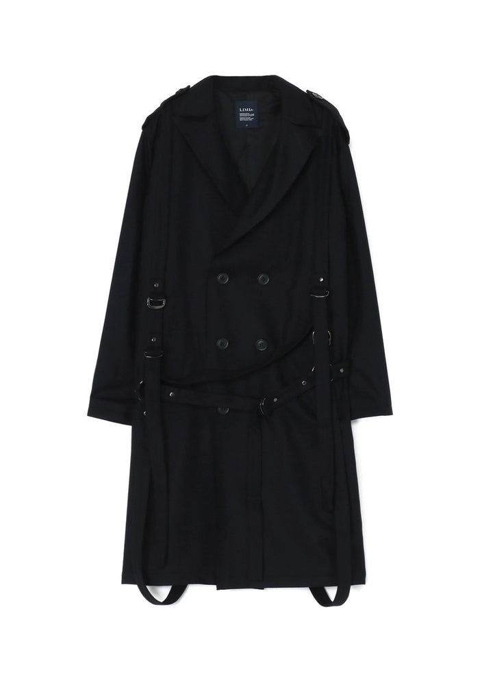 LIGHT FLANNEL COAT WITH HARNESS DETAILS – THE SHOP YOHJI YAMAMOTO