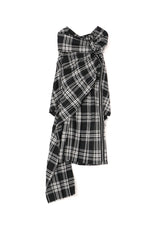 PLAID DRESS WITH TWISTED PLEATS