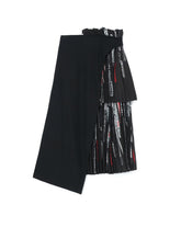 KHADI COTTON + QUOTES PRINT ASYMMETRIC PLEATED SKIRT