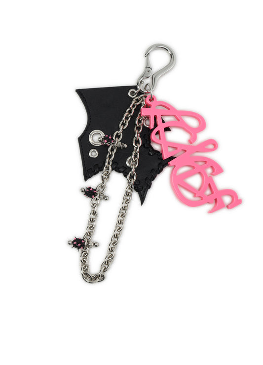 TANNED LEATHER+ ACETATE SPIKED MULTI HOLDER