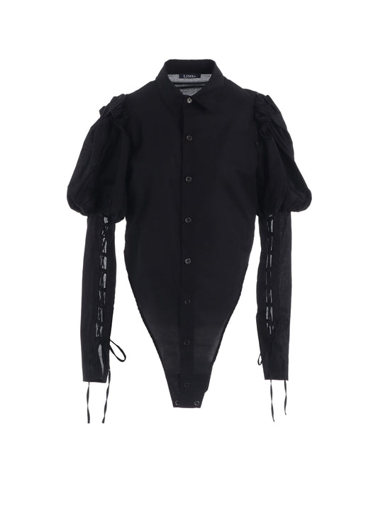 LAWN LACE UP SLEEVE BLOUSE