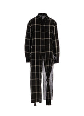 PLAID KHADI LONG BLOUSE