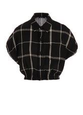 PLAID KHADI SHORT BLOUSE