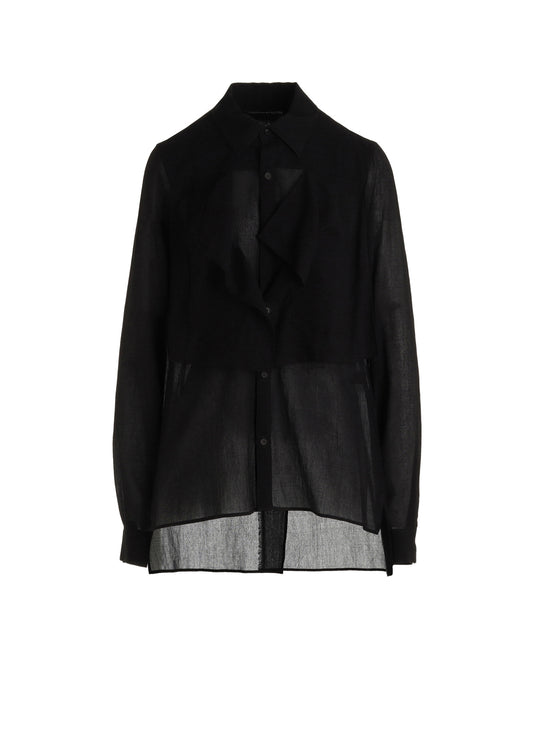 COTTON CHIFFON SQUARE PANEL BLOUSE