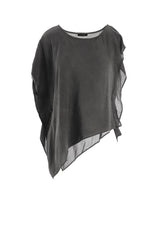 GARMENT-DYED LAWN SQUARE BLOUSE