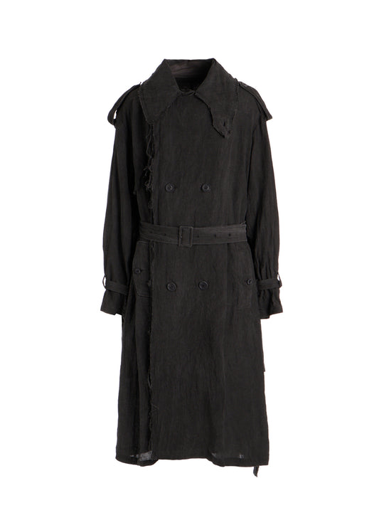 INK DYED LAWN LONG TRENCH COAT