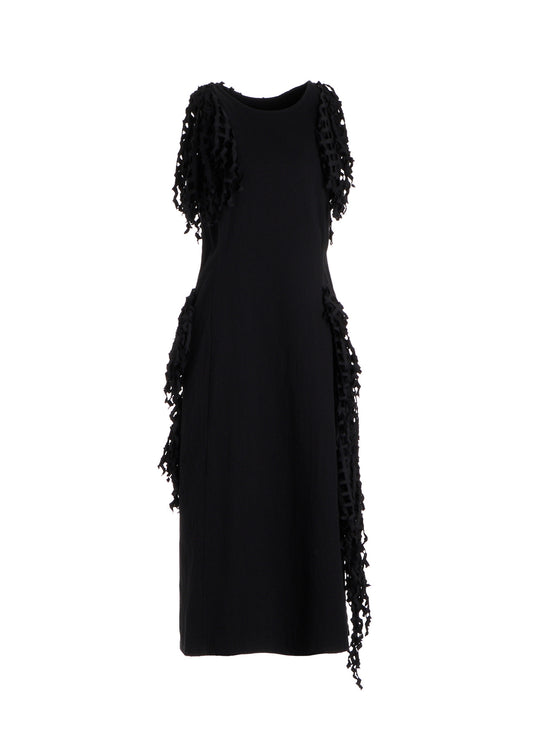 BLACK DENIM DESIGNED PANEL DRESS A