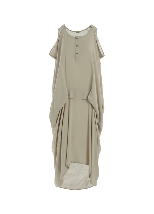 RAYON LAWN SLEEVELESS TUCK DRESS