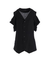 CELLULOSE/ LINEN LAWN OPEN SHOULDER JACKET