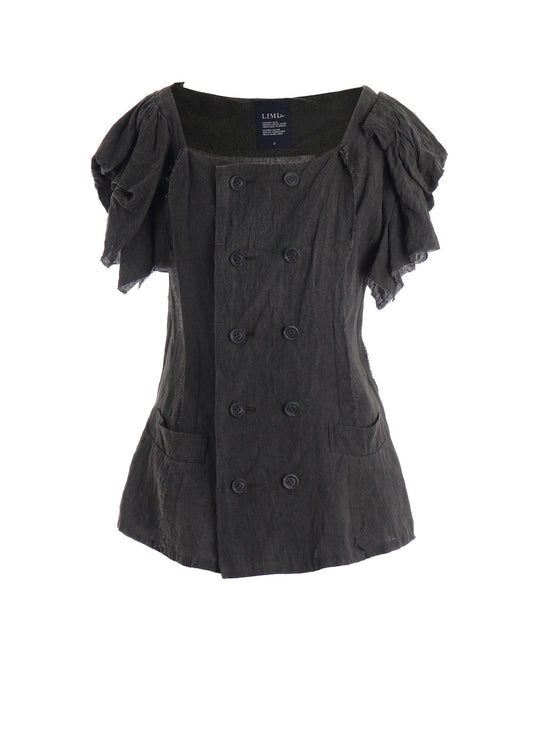 INK DYED LAWN GATHER SLEEVE JACKET