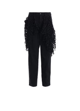 BLACK DENIM DESIGNED PANEL PANTS