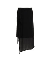 COTTON CHIFFON LACE-UP SKIRT