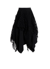 BLACK DENIM LAYERED SKIRT