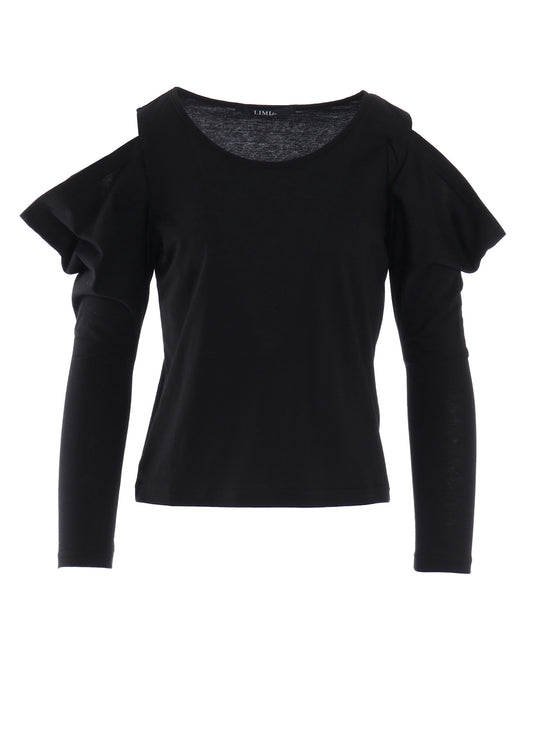 40/- SINGLE JERSEY OPEN SHOULDER LONG SLEEVE TEE