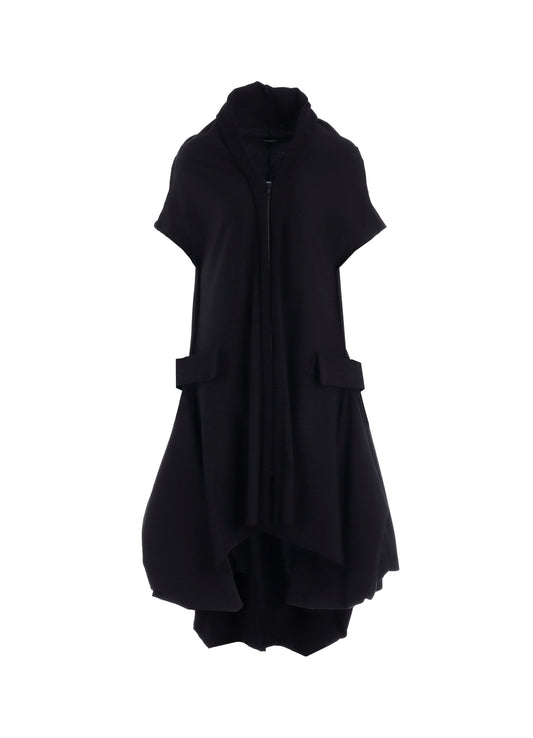 COTTON FRENCH TERRY DRAPE DETAIL DRESS