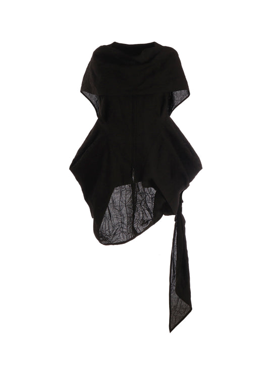 WRINKLED TYPEWRITER  SCARF DETAIL VEST