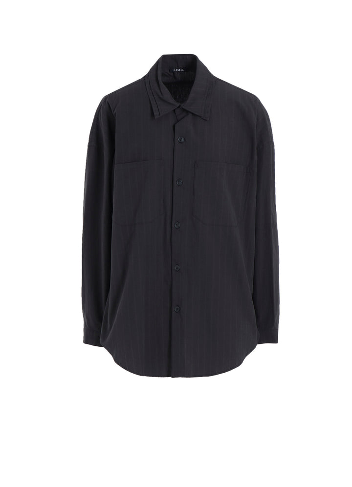 GREY STRIPE DOUBLE COLLAR SHIRT