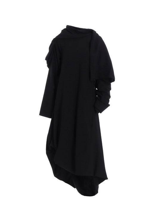 MILLED GABARDINE DRESS WITH SCARF