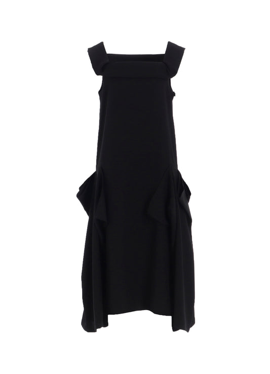 DOUBLE SATIN SQUARE FRILL DRESS A