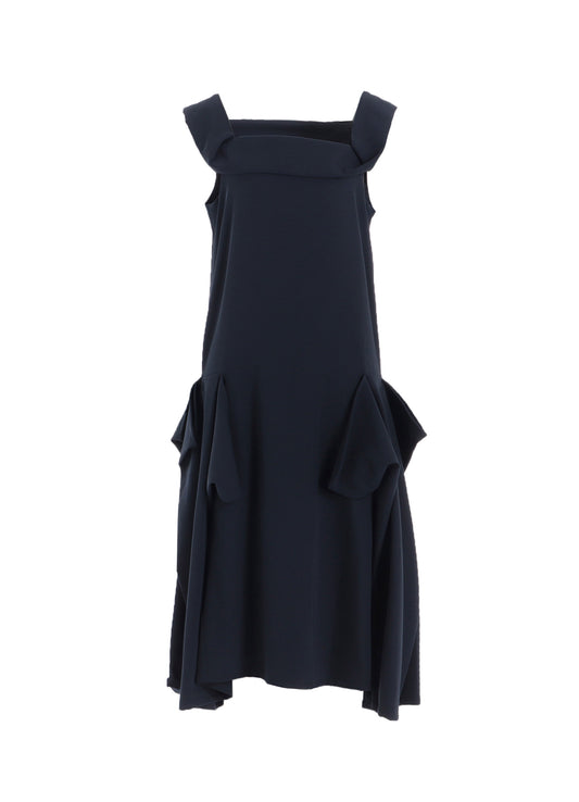 DOUBLE SATIN SQUARE FRILL DRESS B