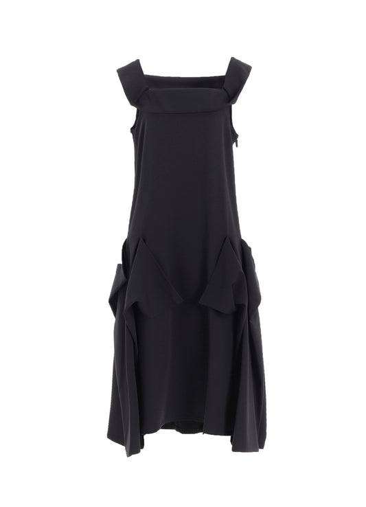 DOUBLE SATIN SQUARE FRILL DRESS B