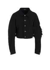 DAMAGED DENIM DESIGNED SLEEVE JACKET