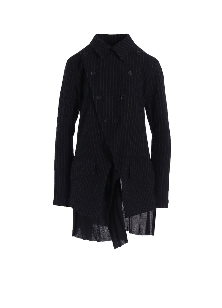 STRIPE GAUZE PLEATS DESIGNED JACKET